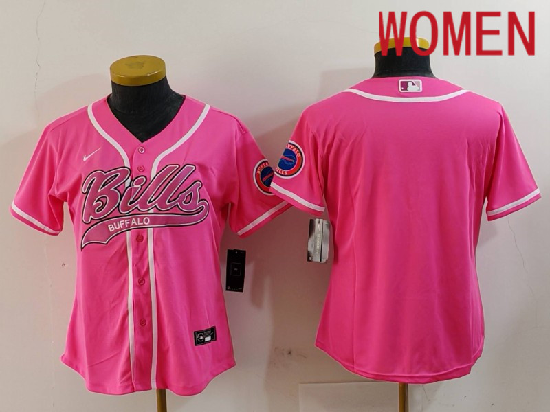Women Buffalo Bills Blank Pink Joint Name 2024 Nike Limited NFL Jersey style 9123